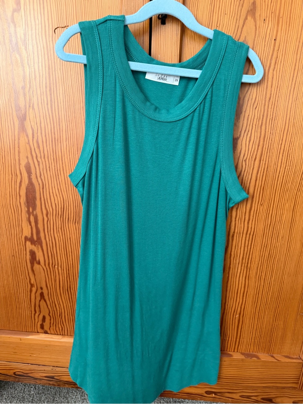 TALULAH Essential Ribbed Tank Top in Green